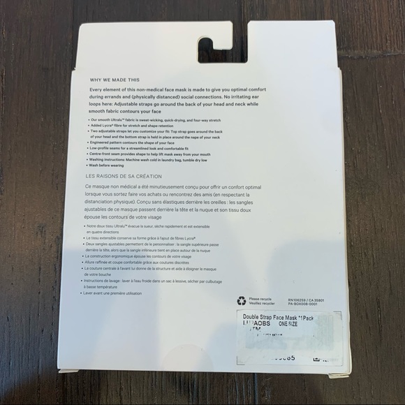 NWT lululemon Vintage Mauve Double Strap Face Mask - Picture 3 of 6